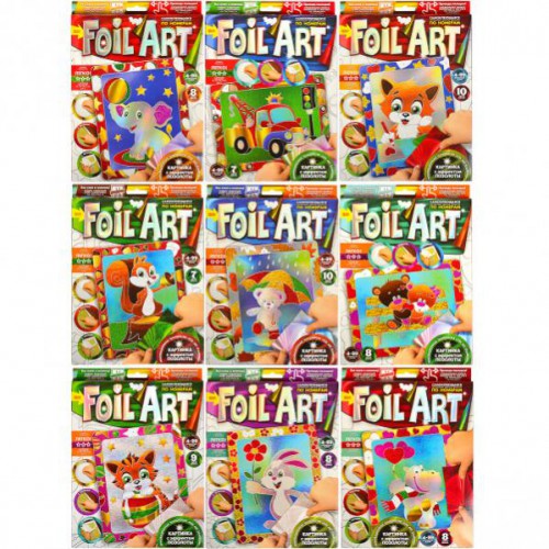 Аплікація кольоровою фольгою 20,5*26см за номерами "Foil art" 4+