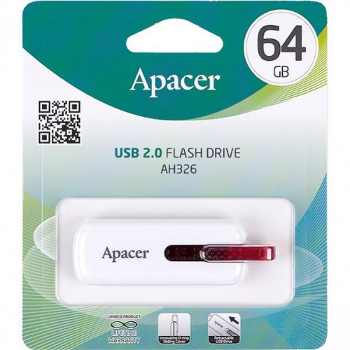 Флешка Apacer USB 64Gb AH326 White