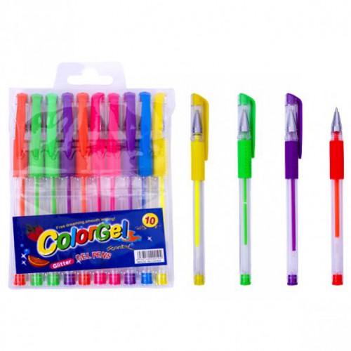 Набір кольорових гелевих ручок НЕОН 10кол, 0,7мм