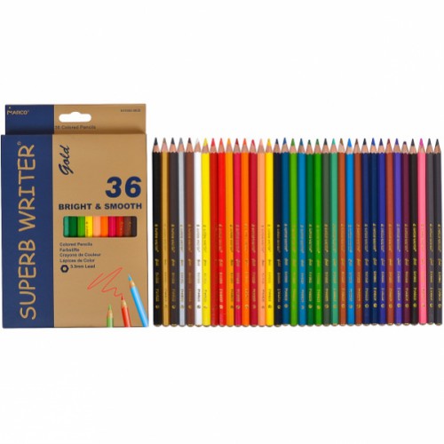 Набір кольорових олівців 36кол серія Superb Writer GOLD MARCO