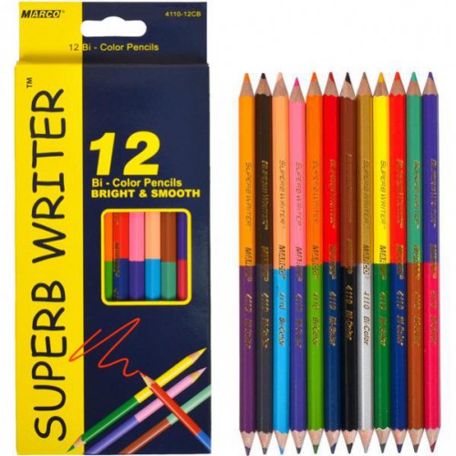 Набор цветных 2х сторон. карандашей 24цв серия Superb Writer MARCO