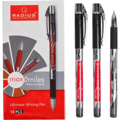 Ручка шариковая на масляной основе "Max-O-Miles" 0.7мм, черная "Radius"
