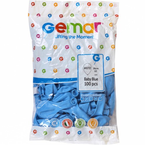 G90/072 Кульки 10' (26см) "світло-блакитний" "Gemar" Італія