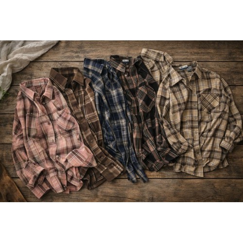 Рубашка в клетку, фланель