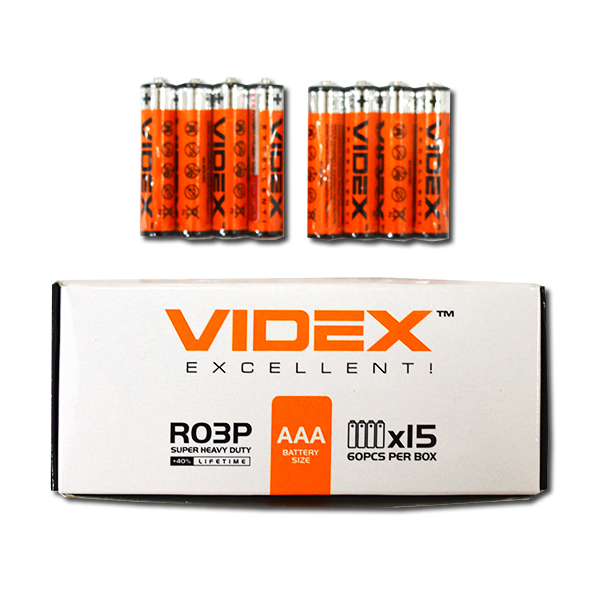 R03P Батарейки Videx AAA, солевые