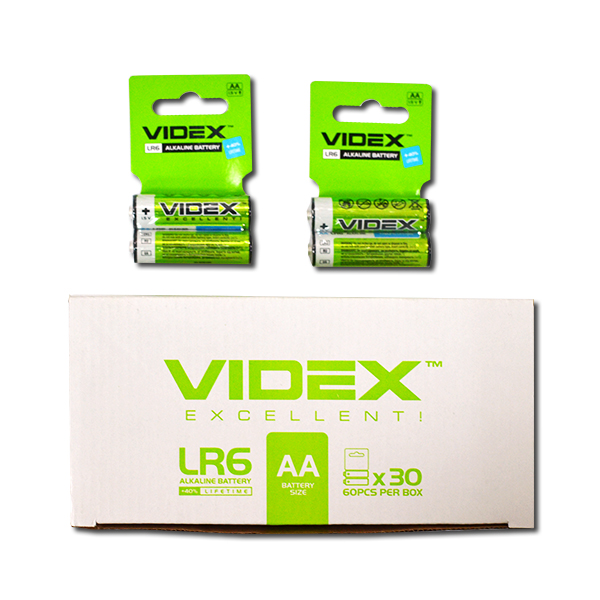 LR6 Батарейки Videx AA щелочные
