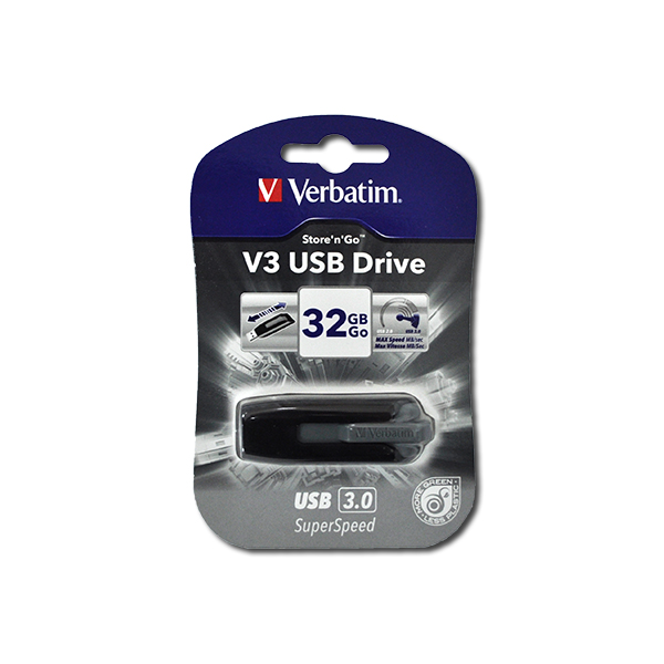 Флешка USB 3.0 32Gb Verbatim SuperSpeed V3 серый