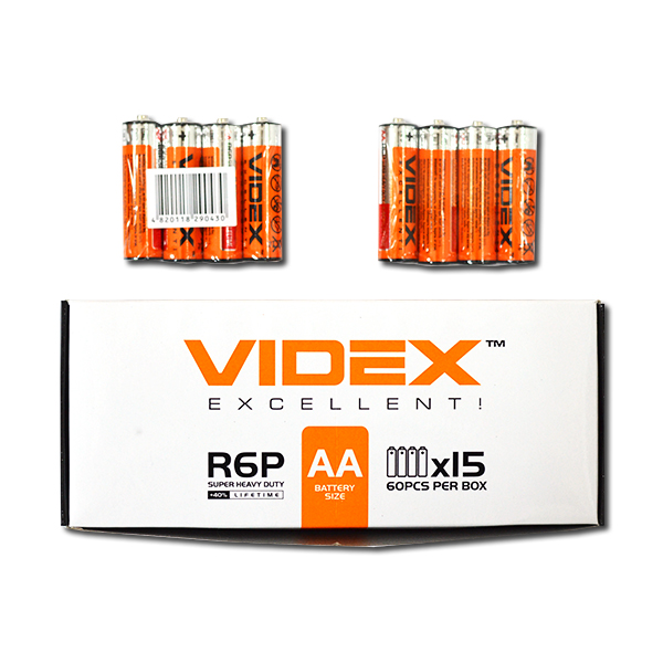 R6P Батарейки Videx AA, солевые